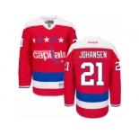 Men's Reebok Washington Capitals #21 Lucas Johansen Authentic Red Third NHL Jersey