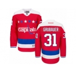Men's Reebok Washington Capitals #31 Philipp Grubauer Authentic Red Third NHL Jersey