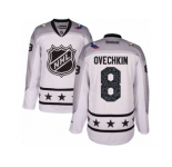 Men's Reebok Washington Capitals #8 Alexander Ovechkin Authentic White Metropolitan Division 2017 All-Star NHL Jersey