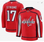 Men's Washington Capitals #17 Dylan Strome Red 2024-25 Home Stitched Hockey Jersey