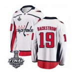 Men's Washington Capitals #19 Nicklas Backstrom Fanatics Branded White Away Breakaway 2018 Stanley Cup Final NHL Jersey