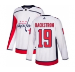 Men's Washington Capitals #19 Nicklas Backstrom White Road Stitched Hockey Jersey
