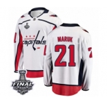 Men's Washington Capitals #21 Dennis Maruk Fanatics Branded White Away Breakaway 2018 Stanley Cup Final NHL Jersey