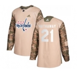 Men's Washington Capitals #21 Garnet Hathaway Adidas Authentic Veterans Day Practice Jersey - Camo