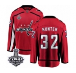 Men's Washington Capitals #32 Dale Hunter Fanatics Branded Red Home Breakaway 2018 Stanley Cup Final NHL Jersey