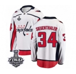 Men's Washington Capitals #34 Jonas Siegenthaler Fanatics Branded White Away Breakaway 2018 Stanley Cup Final NHL Jersey