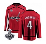 Men's Washington Capitals #4 Taylor Chorney Fanatics Branded Red Home Breakaway 2018 Stanley Cup Final NHL Jersey