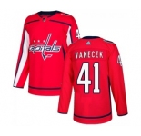 Men's Washington Capitals #41 Vitek Vanecek Adidas Authentic Home Jersey - Red