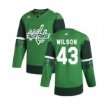 Men's Washington Capitals #43 Tom Wilson 2020 St. Patrick's Day Stitched Hockey Jersey Green