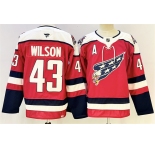 Men's Washington Capitals #43 Tom Wilson Red With A Patch Stitched Hockey Jersey
