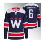 Men's Washington Capitals #6 Joel Edmundson Navy Stitched Jersey