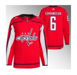 Men's Washington Capitals #6 Joel Edmundson Red Stitched Jersey