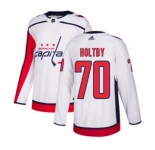 Men's Washington Capitals #70 Braden Holtby White Road Stitched Hockey Jersey