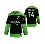 Men's Washington Capitals #74 John Carlson Green Hockey Fight nCoV Limited Hockey Jersey