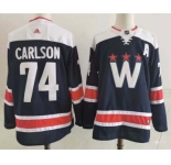 Men's Washington Capitals #74 John Carlson NEW Navy Blue Adidas Stitched NHL Jersey