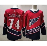 Men's Washington Capitals #74 John Carlson  Red Retro 2020 Hockey Jersey
