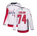 Men's Washington Capitals #74 John Carlson White Road Stitched Hockey Jersey