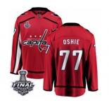 Men's Washington Capitals #77 T.J. Oshie Fanatics Branded Red Home Breakaway 2018 Stanley Cup Final NHL Jersey