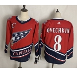 Men's Washington Capitals #8 Alex Ovechkin Red Retro 2020 Hockey Jersey