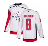 Men's Washington Capitals #8 Alex Ovechkin White Road Stitched Hockey Jersey