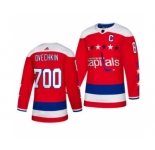 Men's Washington Capitals #8 Alexander Ovechkin 700 Goals Alternate Authentic Player Hockey Jersey Red