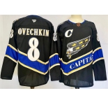 Men's Washington Capitals #8 Alexander Ovechkin Black 2024-25 C Patch Home Stitched Hockey Jersey