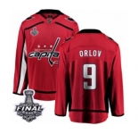 Men's Washington Capitals #9 Dmitry Orlov Fanatics Branded Red Home Breakaway 2018 Stanley Cup Final NHL Jersey