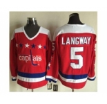 nhl jerseys washington capitals #5 langway red[m&n]