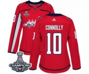 Women Adidas Washington Capitals #10 Brett Connolly Authentic Red Home 2018 Stanley Cup Final Champions NHL Jersey