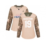 Women Adidas Washington Capitals #19 Nicklas Backstrom Camo Authentic 2017 Veterans Day Stitched NHL Jersey