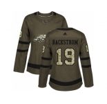 Women Adidas Washington Capitals #19 Nicklas Backstrom Green Salute to Service Stitched NHL Jerse