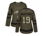 Women Adidas Washington Capitals #19 Nicklas Backstrom Green Salute to Service Stitched NHL Jerse