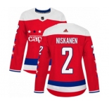 Women Adidas Washington Capitals #2 Matt Niskanen Authentic Red Alternate NHL Jersey