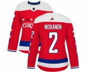 Women Adidas Washington Capitals #2 Matt Niskanen Authentic Red Alternate NHL Jersey