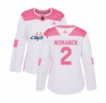 Women Adidas Washington Capitals #2 Matt Niskanen Authentic White Pink Fashion NHL Jersey