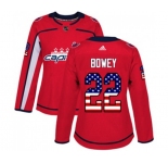 Women Adidas Washington Capitals #22 Madison Bowey Authentic Red USA Flag Fashion NHL Jersey
