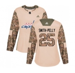 Women Adidas Washington Capitals #25 Devante Smith-Pelly Authentic Camo Veterans Day Practice NHL Jersey
