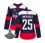Women Adidas Washington Capitals #25 Devante Smith-Pelly Authentic Navy Blue 2018 Stadium Series 2018 Stanley Cup Final Champions NHL Jersey
