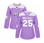 Women Adidas Washington Capitals #25 Devante Smith-Pelly Authentic Purple Fights Cancer Practice NHL Jersey