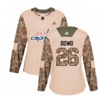 Women Adidas Washington Capitals #26 Nic Dowd Authentic Camo Veterans Day Practice NHL Jersey