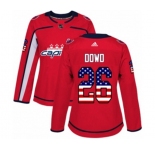 Women Adidas Washington Capitals #26 Nic Dowd Authentic Red USA Flag Fashion NHL Jersey