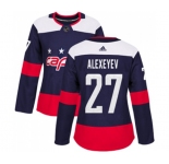 Women Adidas Washington Capitals #27 Alexander Alexeyev Authentic Navy Blue 2018 Stadium Series NHL Jersey
