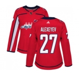 Women Adidas Washington Capitals #27 Alexander Alexeyev Premier Red Home NHL Jersey