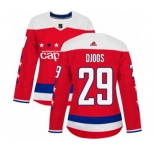 Women Adidas Washington Capitals #29 Christian Djoos Authentic Red Alternate NHL Jersey