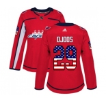 Women Adidas Washington Capitals #29 Christian Djoos Authentic Red USA Flag Fashion NHL Jersey