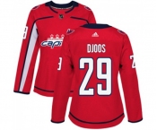 Women Adidas Washington Capitals #29 Christian Djoos Premier Red Home NHL Jersey