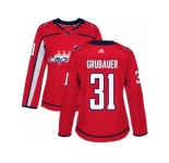Women Adidas Washington Capitals #31 Philipp Grubauer Red Home Authentic Stitched NHL Jersey