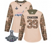 Women Adidas Washington Capitals #39 Alex Chiasson Authentic Camo Veterans Day Practice 2018 Stanley Cup Final Champions NHL Jersey