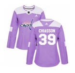Women Adidas Washington Capitals #39 Alex Chiasson Authentic Purple Fights Cancer Practice NHL Jersey