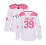 Women Adidas Washington Capitals #39 Alex Chiasson Authentic White Pink Fashion NHL Jersey